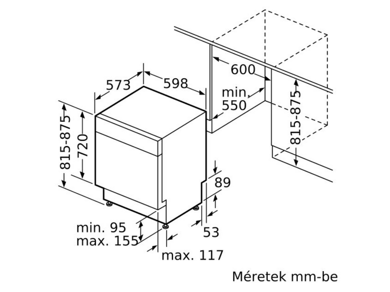 Bosch SMU4HVS31E Beépíthető mosogatógép