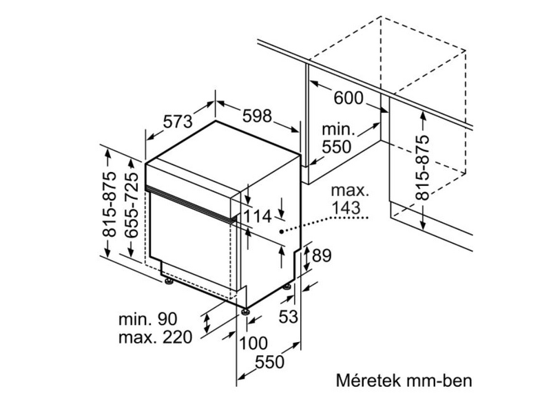 Bosch SMI4HVS33E Beépíthető mosogatógép