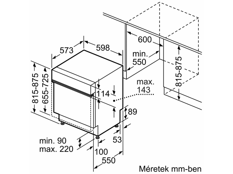 Bosch SMI4HTS31E Beépíthető elölvezérelt mosogatógép