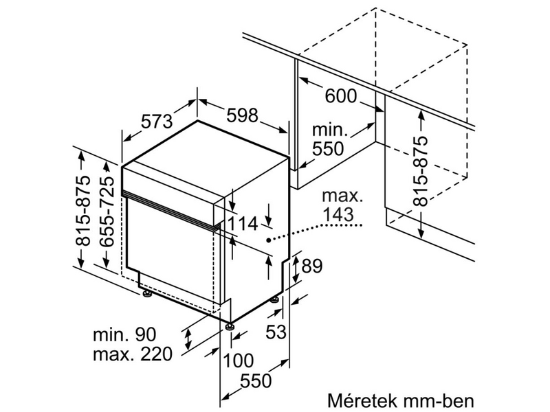 Bosch SMI6ECS51E Beépíthető elölvezérelt mosogatógép