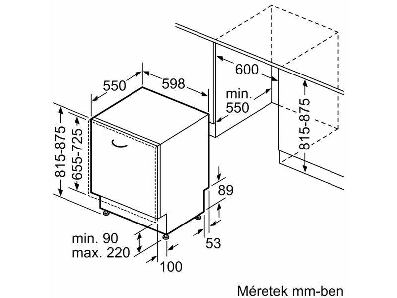 Bosch SMV4EVX14E Beépíthető integrált mosogatógép