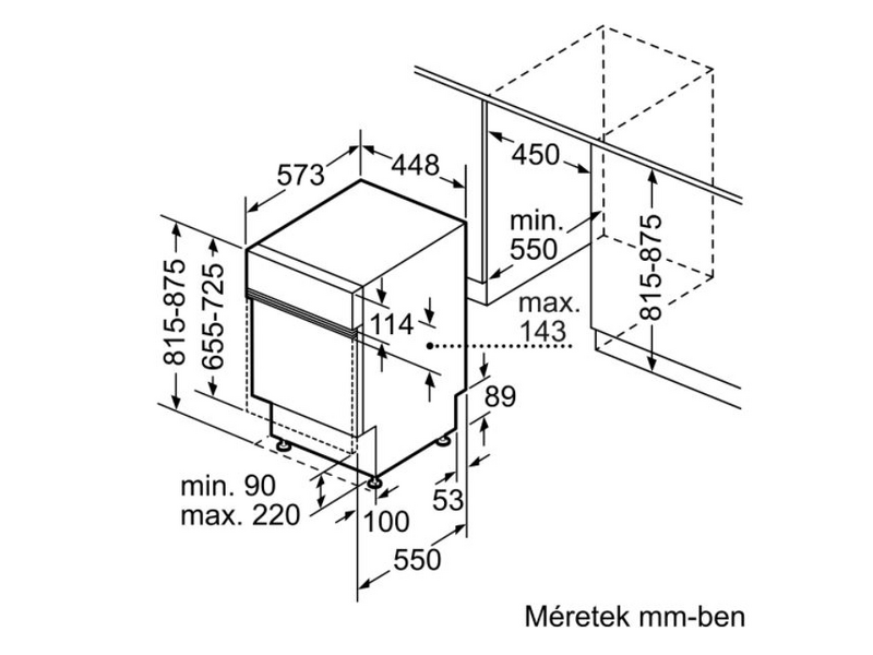 Bosch SPI4HMS61E Beépíthető mosogatógép