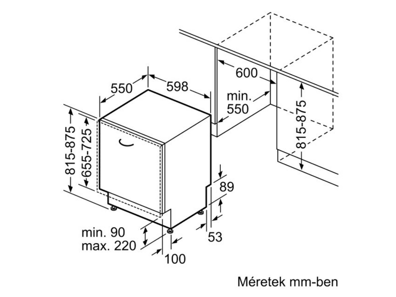 Bosch SMV6ZCX00E Beépíthető mosogatógép