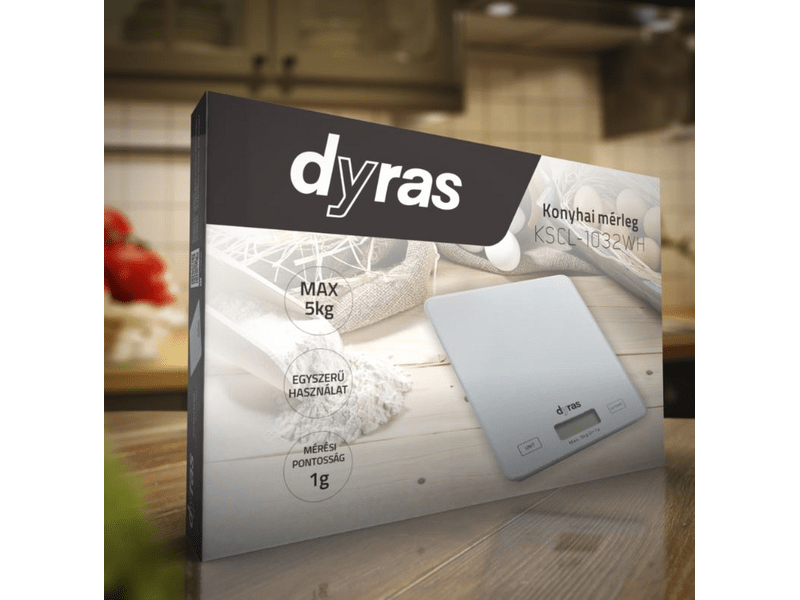 Dyras KSCL-1032WH Konyhai mérleg, fehér