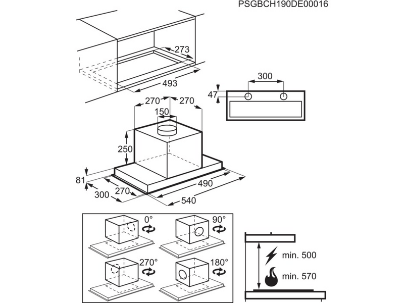 Electrolux LFG716X Ugradbena kuhinjska napa