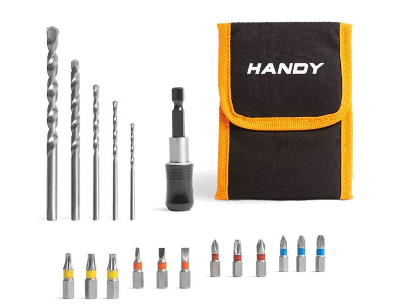 HANDY 11003 Fúrószár és bitfej készlet, 18 db-os