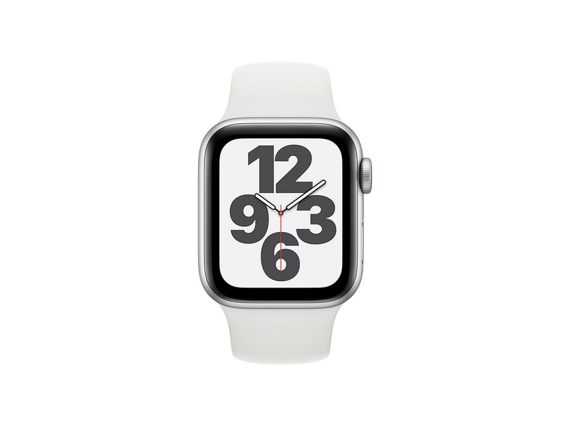 Apple Watch SE GPS+Cellular 40mm Okosóra, Ezüst/ Fehér sportszíj (MYEF2HC/A)