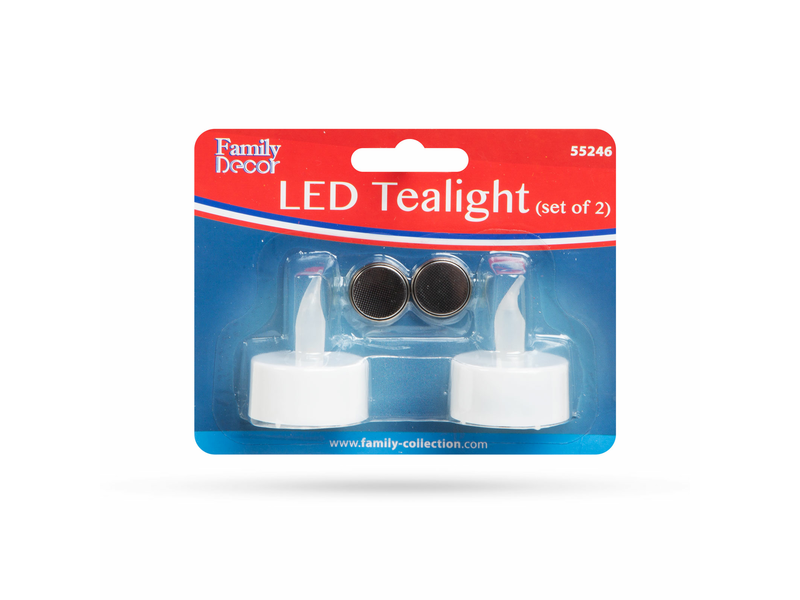 LED-es teamécses, 2db, Fehér (55246)