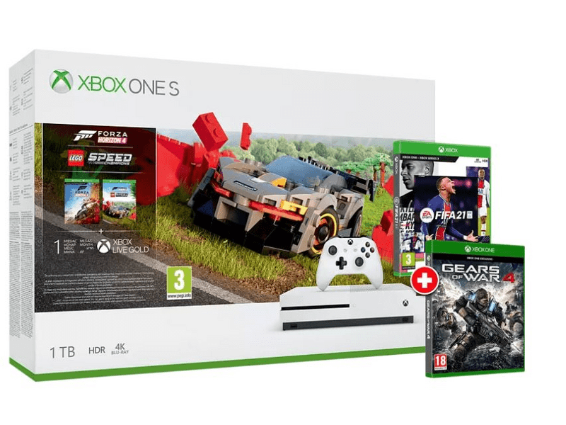 XBOX ONE S 1T Lego FH4 + FH4 + GOW4 + FIFA21