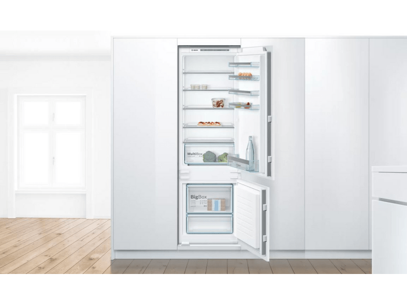 Bosch KIV87VSF0 Beépíthető Alulfagyasztós kombinált hűtőszekrény