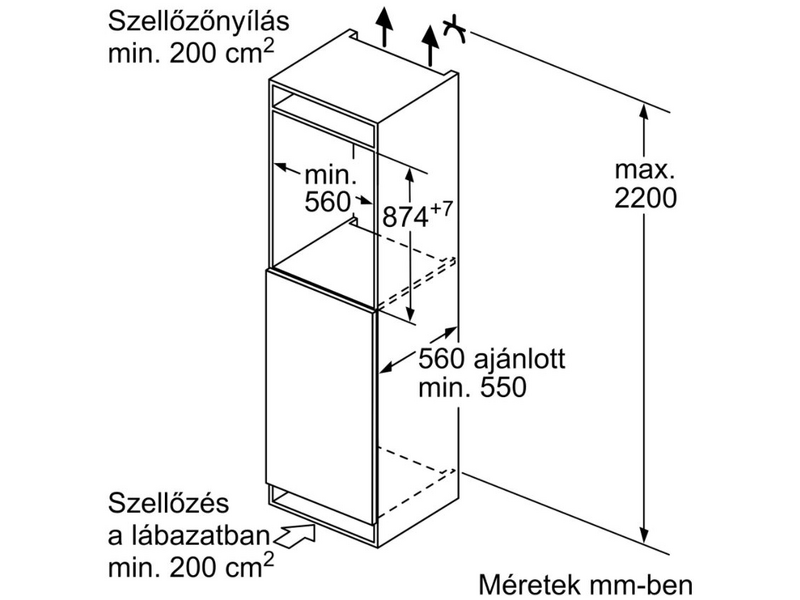 Bosch GIV21AFE0 Beépíthető Fagyasztószekrény