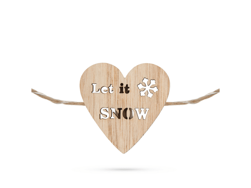 Szív alakú karácsonyi fa csipesz, melegfehér LED (58010A)