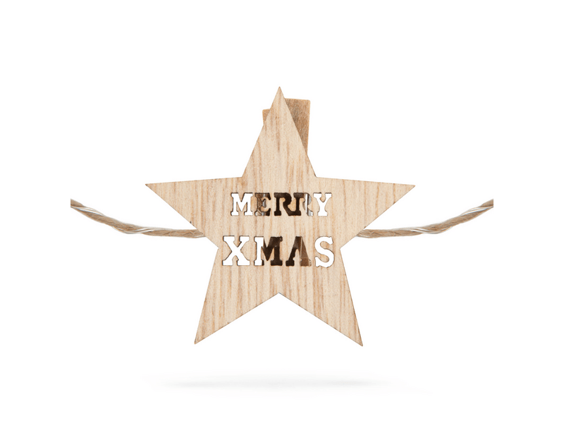 Csillag alakú karácsonyi fa csipesz, melegfehér LED (58010C)