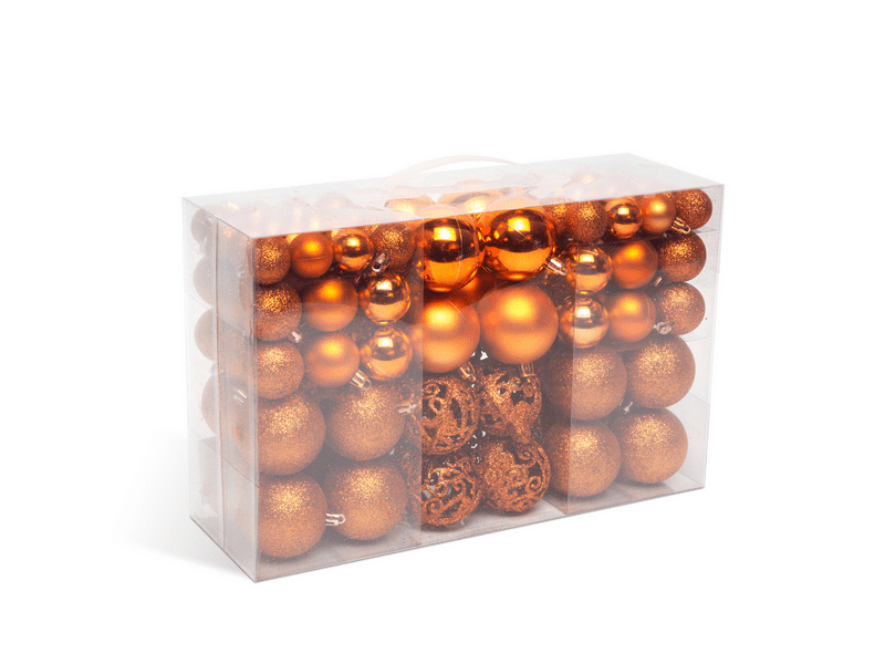 Karácsonyi gömbdísz szett - 100 db / csomag - Bronz (55883A)