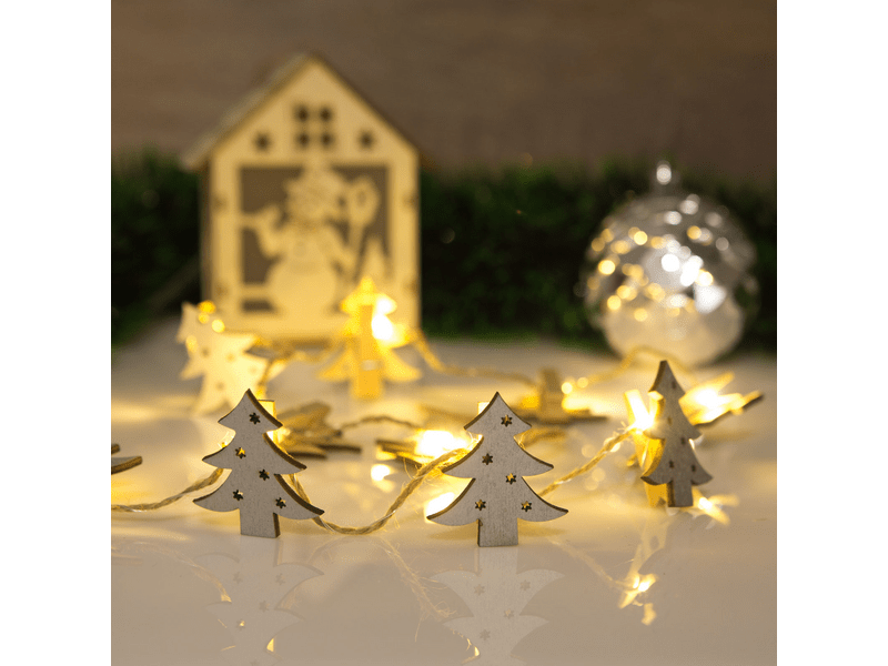 Fenyőfa alakú karácsonyi fa csipesz melegfehér LED-del 58010D