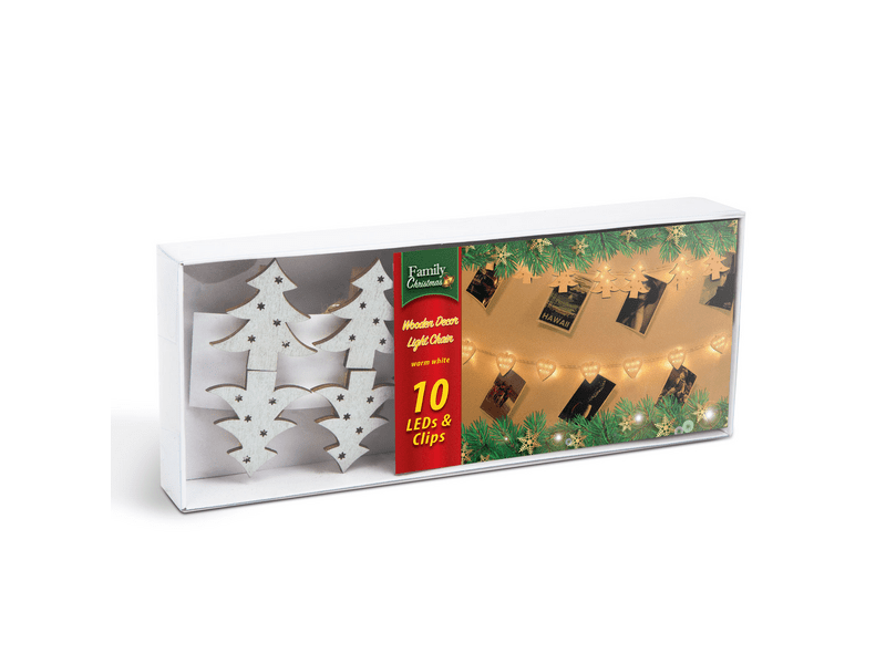 Fenyőfa alakú karácsonyi fa csipesz melegfehér LED-del 58010D