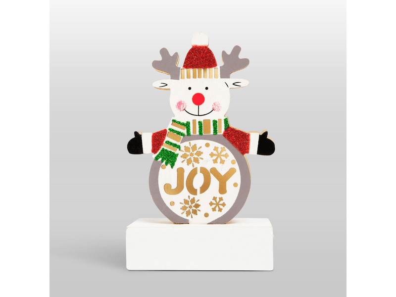 Karácsonyi LED asztali dekor fából - rénszarvas 58011D