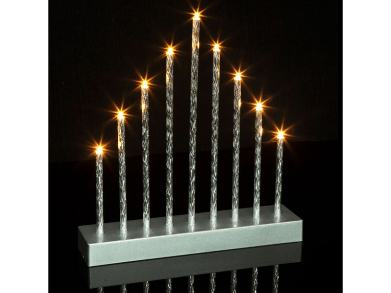 Karácsonyi LED gyertya dekoráció - 9 LED - melegfehér 58040B