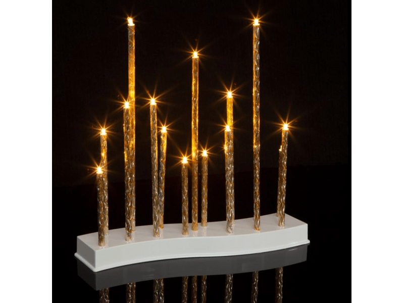 Karácsonyi LED gyertya dekoráció - 15 LED - melegfehér 58040C