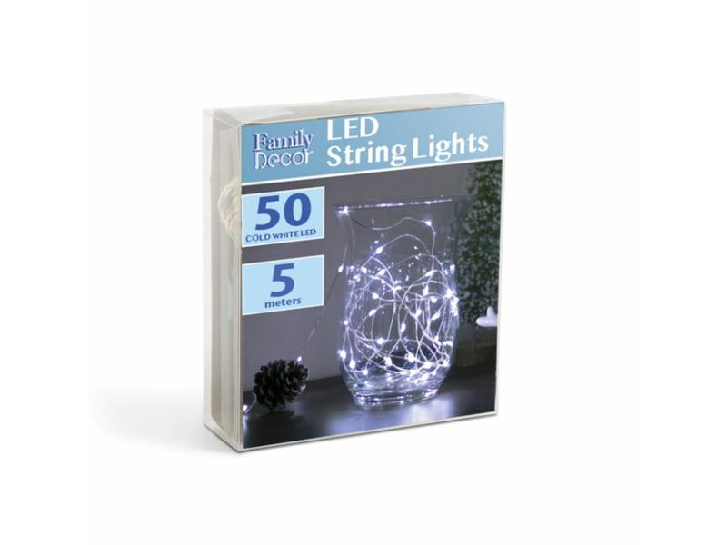 Karácsonyi LED fényfüzér - 5 m - 50 LED - hidegfehér 58041C