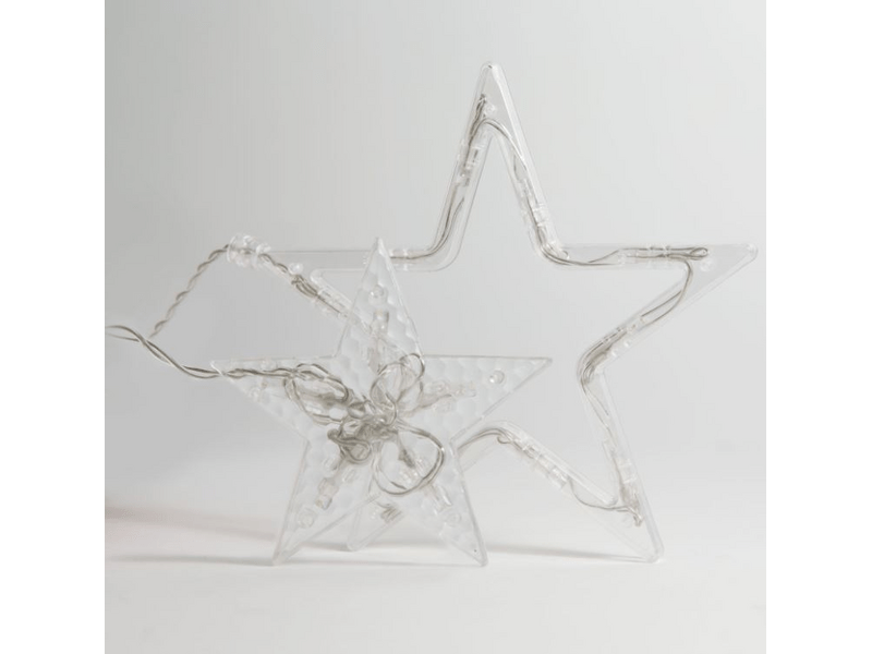 Karácsonyi LED fényfüzér - csillagok - multicolor - 6 nagy, 6 kicsi 58042A