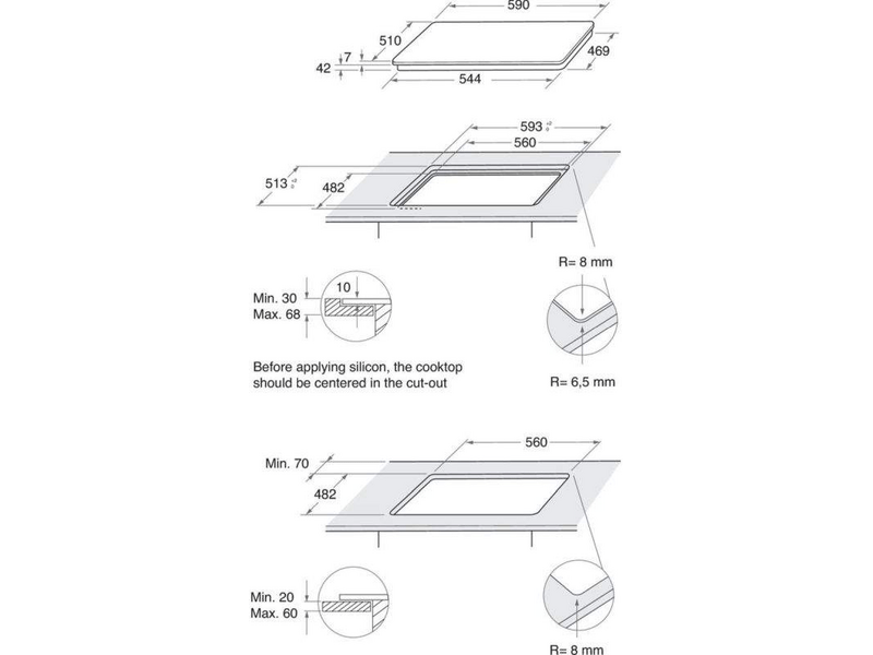 Whirlpool GOR 625/NB Beépíthető gáz főzőlap