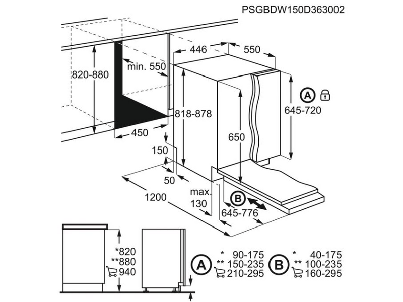 AEG FSE73517P Beépíthető integrált mosogatógép