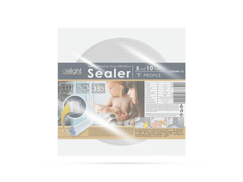 Delight 11595WH10 Fehér I Profil Öntapadós ajtó- ablakszigetelő
