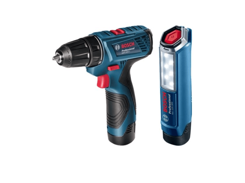 Bosch GSR 120-LI Akkus Fúrócsavarozó + GLI12V-300 Akkus lámpa (06019G8004)