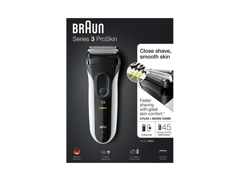 Braun Series 3 3020s Borotva, Fehér
