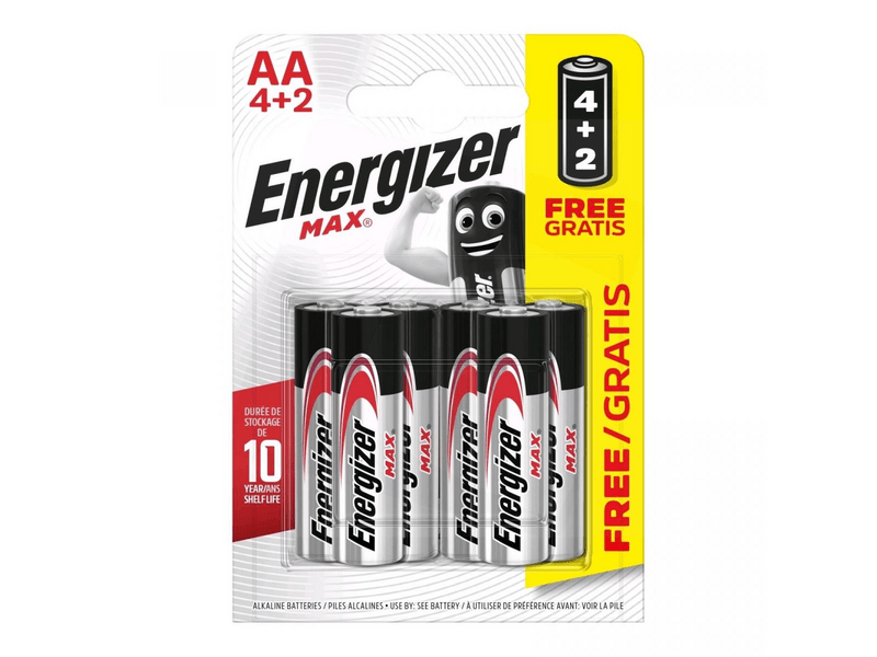 Energizer Max Alkaline AA Pencil Baterija, 6 kom