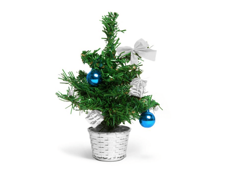 Mini műfenyő, 30 cm, ezüst (55892G)