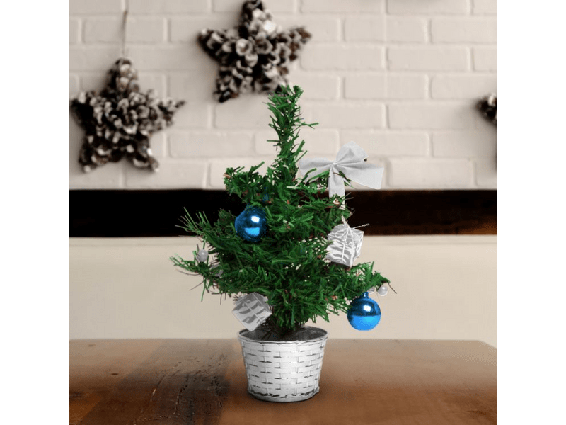 Mini műfenyő, 30 cm, ezüst (55892G)
