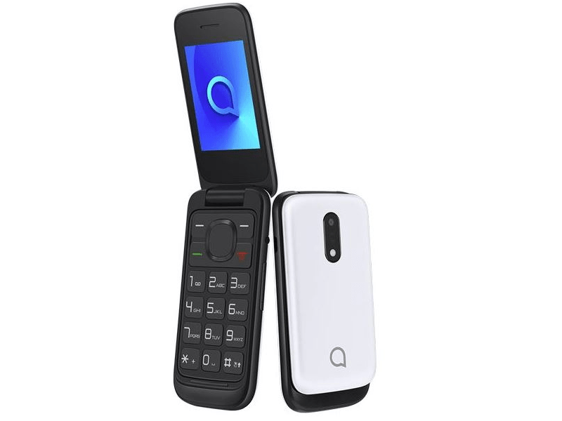 Alcatel 2053 Dual SIM Mobiltelefon, Fehér + Telenor Hello Expressz kártyás csomag