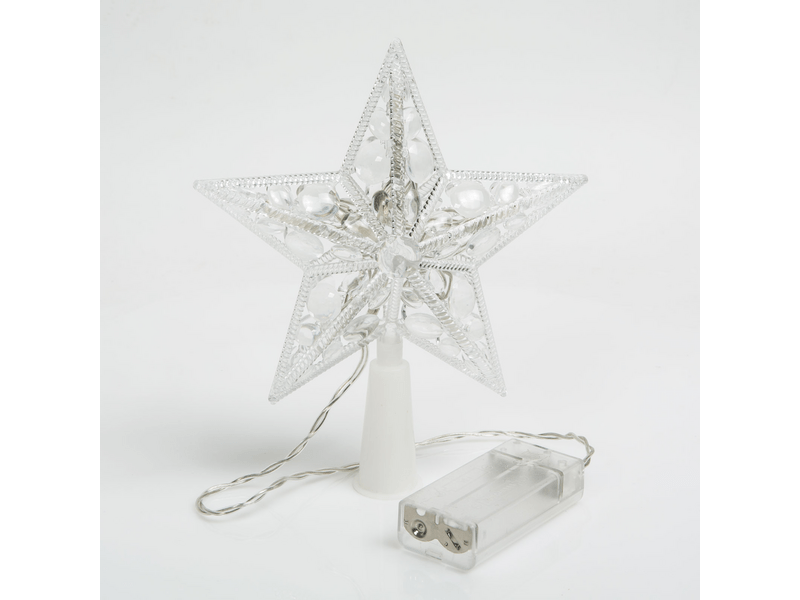 Karácsonyi LED-es csillag csúcsdísz (58034)