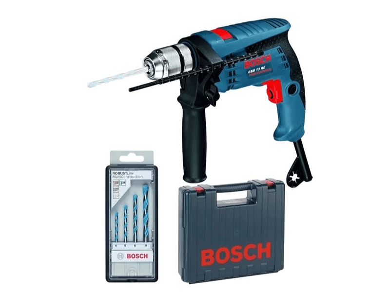 Bosch GSB 13 RE Ütvefúrógép + 4 részes fúrófej készlet + koffer (0601217103)