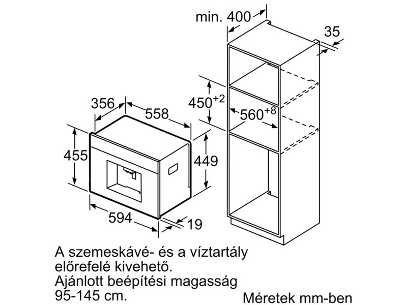 Bosch CTL636ES6 Beépíthető automata kávéfőző