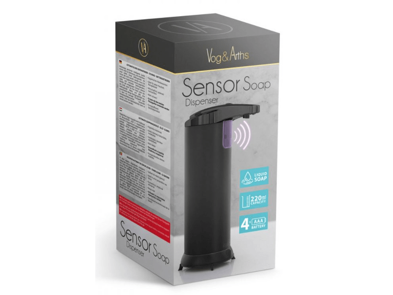 Vog & Arths 51122B Automata szappanadagoló, 220 ml, Fekete