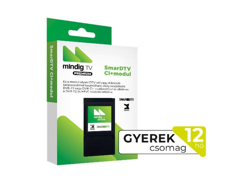 mindigTV PRÉMIUM Gyerek csomag CI+ Modullal 12 hó Előre fizetett szolgáltatás