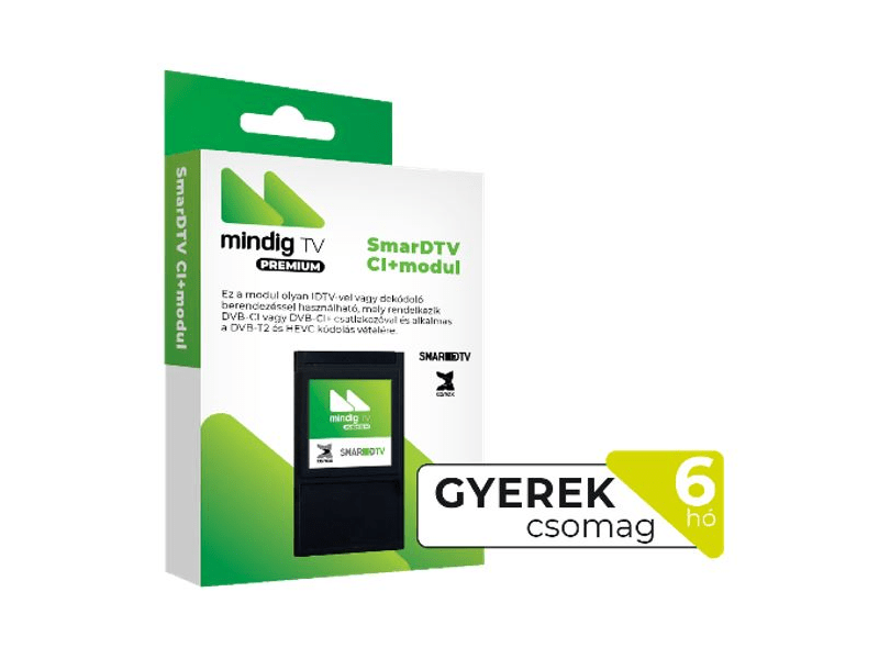 mindigTV PRÉMIUM Gyerek csomag CI+ Modullal 6 hó Előre fizetett szolgáltatás