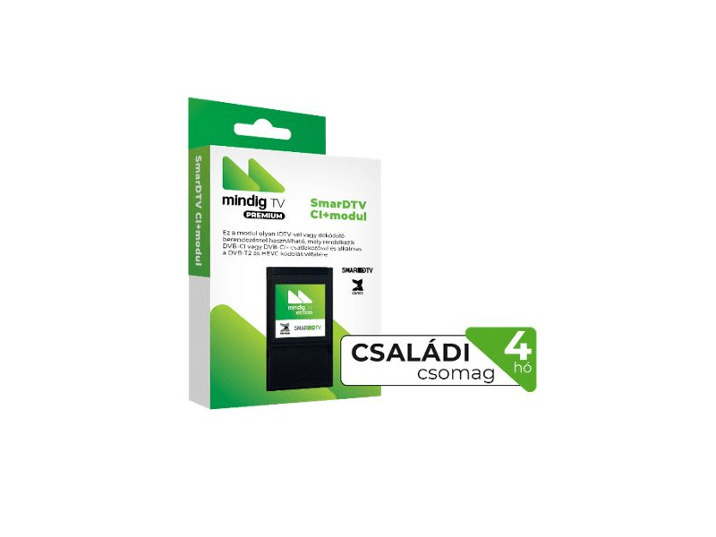 mindigTV PRÉMIUM Családi csomag CI+ Modullal 4 hó Előre fizetett szolgáltatás