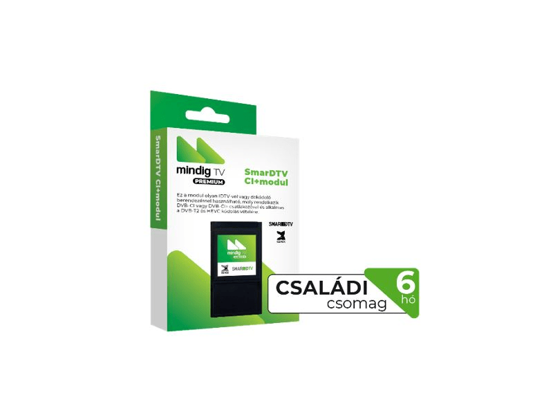 mindigTV PRÉMIUM Családi csomag CI+ Modullal 6 hó Előre fizetett szolgáltatás