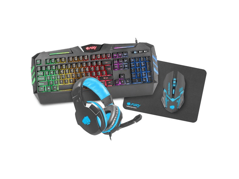 Fury Gaming COMBO THUNDERSTREAK 4 az 1-ben billentyűzet, egér, fejhallgató, egérpad - NFU-0938
