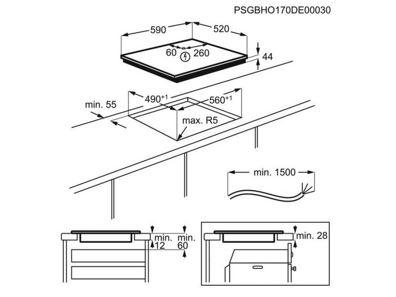 AEG IAE64881FB Beépíthető indukciós főzőlap