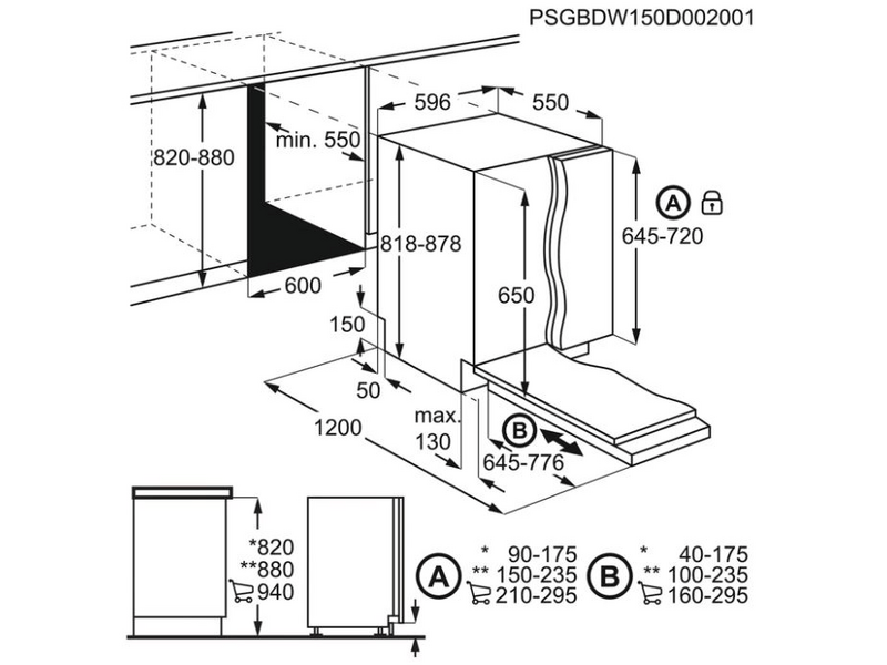 AEG FSB53927Z Beépíthető integrált mosogatógép