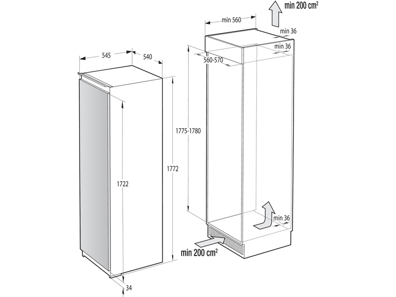 Gorenje RBI4182E1 Beépíthető hűtőszekrény