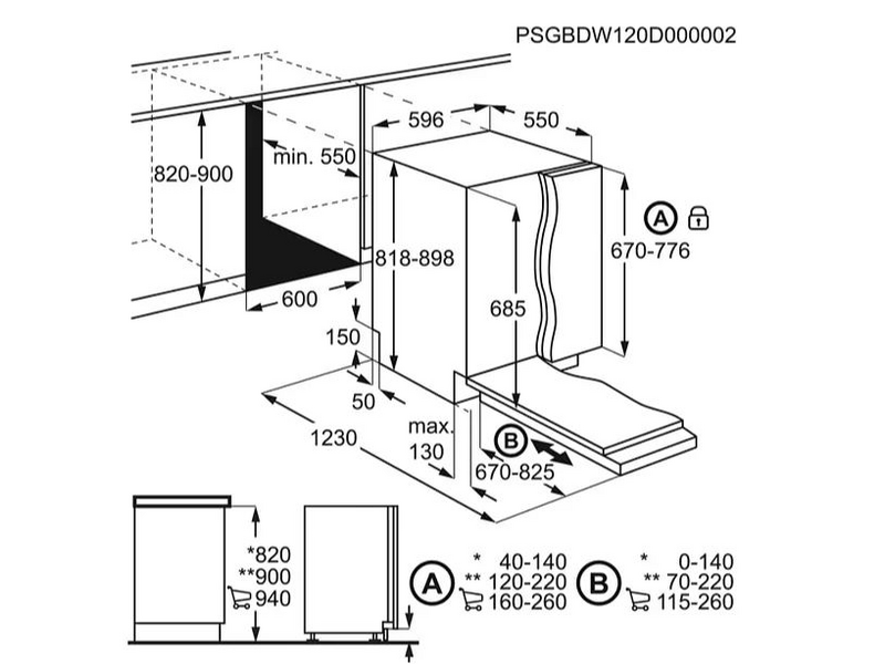 AEG FSB53627P Beépíthető mosogatógép