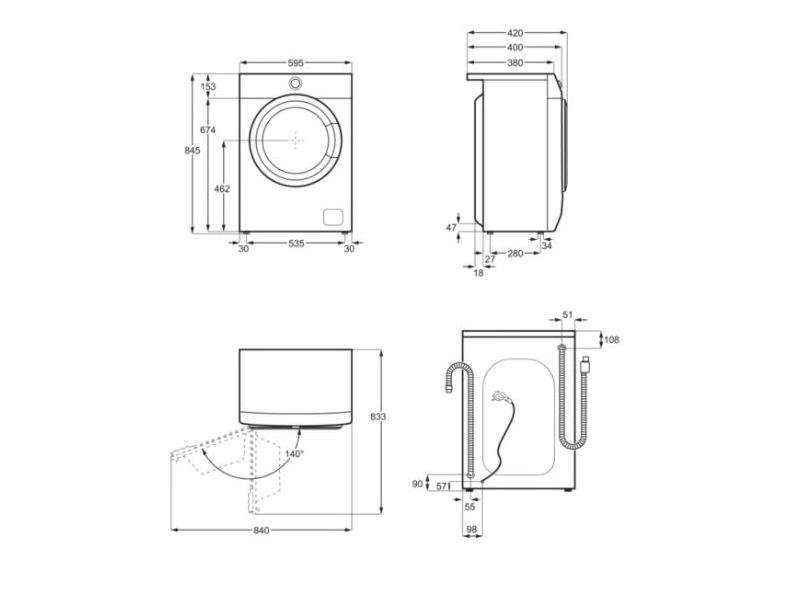 AEG L6SE26SE Keskeny elöltöltős mosógép, 6 kg, 1200 f/p, inverter motor
