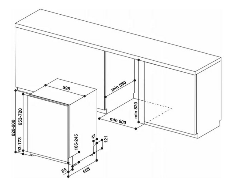 Whirlpool WIO 3T141 PS Beépíthető mosogatógép