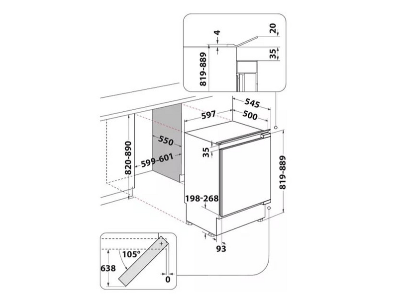 Whirlpool ARG 913 1 Beépíthető hűtőszekrény